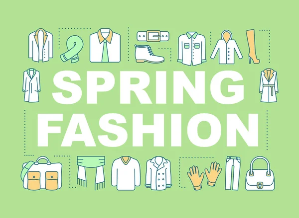 Spring Fashion Word Concepts Banner Fall Outfit Clothing Store Clothes — Stock Vector