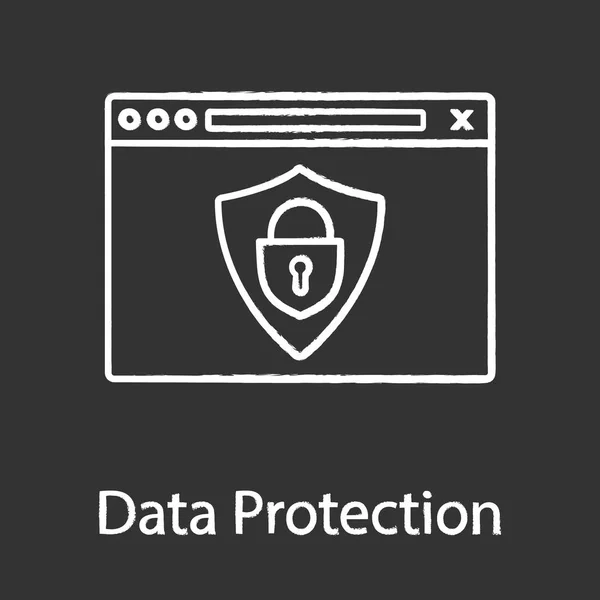 Data Protection Krita Ikonen Säkra Internet Anslutning Internet Säkerhet Datakryptering — Stock vektor