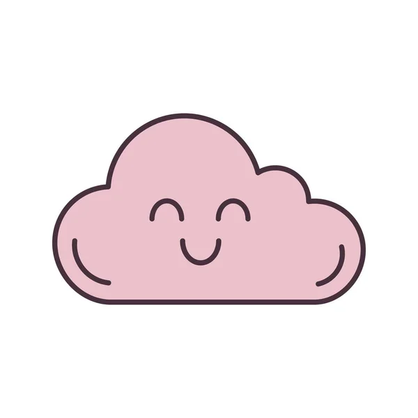 Lachende Wolk Kleur Pictogram Gemakkelijk Cloud Computing Goede Weersverwachting Emoji — Stockvector