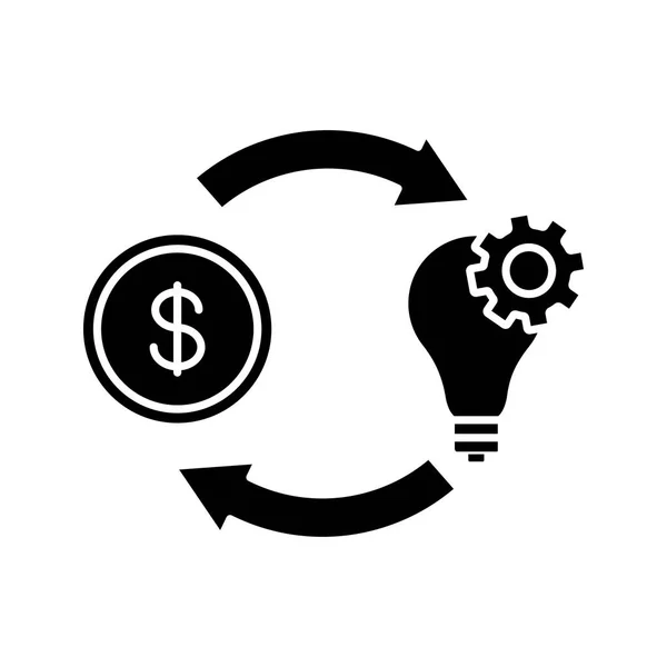 Crowdfunding Ikony Glyfů Získávání Finančních Prostředků Financování Projektu Financování Rozpočtování — Stockový vektor
