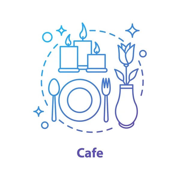 咖啡厅或餐厅概念图标 特别的场合 第一个日期想法薄线例证 浪漫的晚餐 矢量隔离轮廓图 — 图库矢量图片