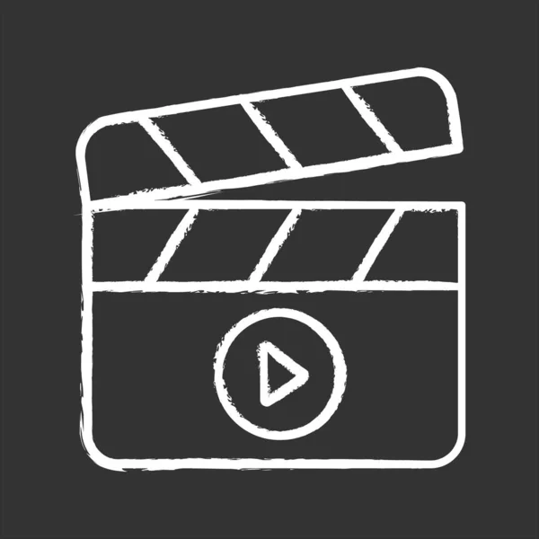 Icône Craie Filmée Industrie Cinématographique Clapperboard Ardoise Temporelle Production Vidéo — Image vectorielle