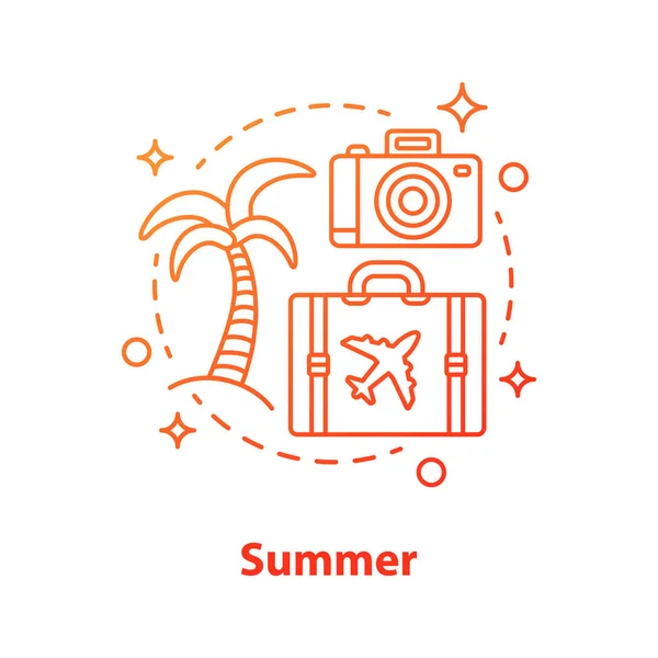 Summer Rest Concept Icon Vacation Idea Thin Line Illustration Sea — Stock Vector