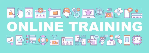 Line Training Word Concepten Banner Learning Digitale Diensten Klantenservice Presentatie — Stockvector