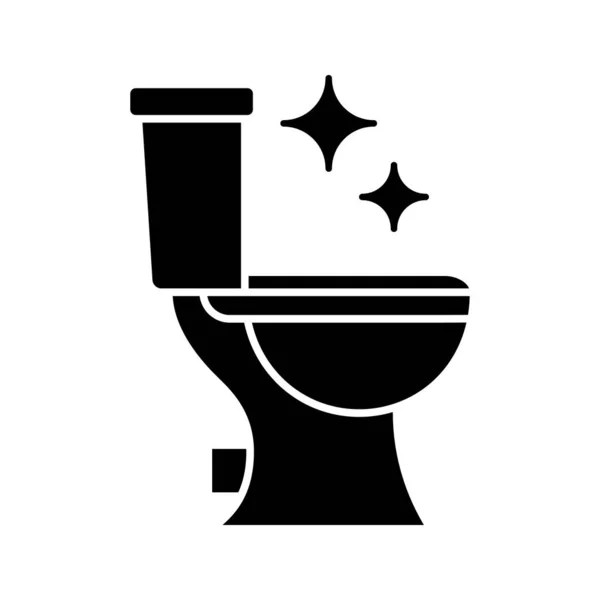 トイレ クリーニングのグリフのアイコン シルエットのシンボル 浴室のクリーニングします 否定的なスペース 分離したベクトル図 — ストックベクタ