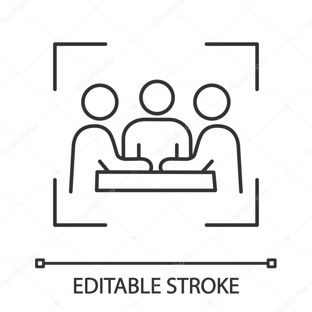 Socios Inversores Hombres Negocios Icono Lineal Reunión Empresa Conferencia  Ilustración Vector de stock por ©bsd_studio 223823670, image size:1024x1024