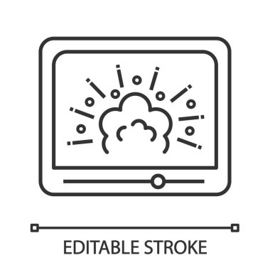 Görsel efektleri doğrusal simgesi. Fvx. yapım Film. İnce hat illüstrasyon. Video düzenleme. Film üretim. Görüntü yönetmeni. Kontur sembolü. İzole anahat çizim vektör. Düzenlenebilir kontur