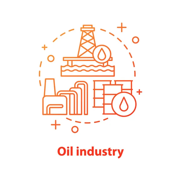 Ikone Der Ölindustrie Idee Zur Erdölproduktion Dünne Linie Illustration Offshore — Stockvektor