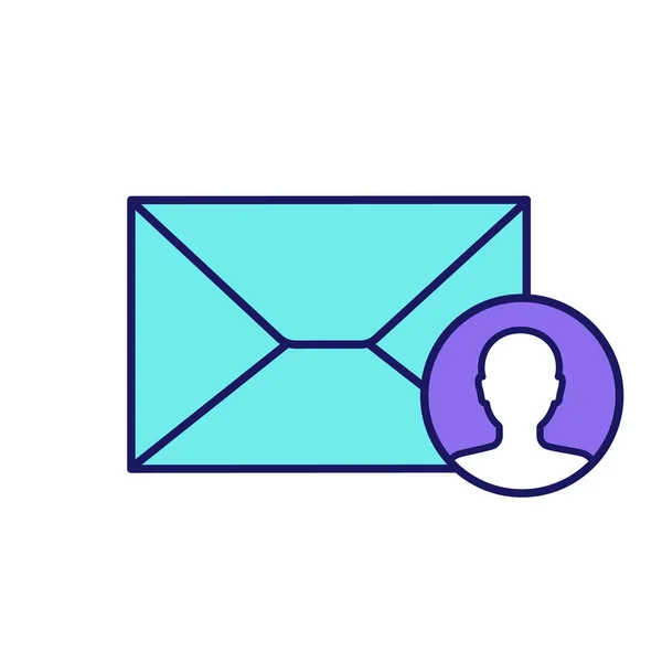 Email Marketing Mirato Icona Colori Mailing List Annuncio Mail Invio — Vettoriale Stock