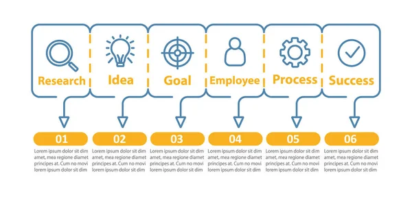 Üzleti Fejlesztési Vektor Infographic Sablon Elérése Cél Ötlet Megvalósítása Teendő — Stock Vector