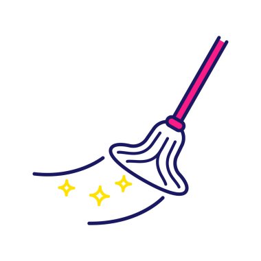 Temizlik paspas renk simgesi. Silmekten. İzole vektör çizim