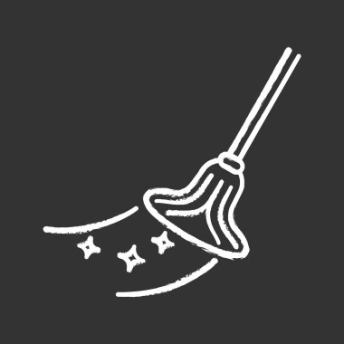 Temizlik paspas tebeşir simgesi. Silmekten. İzole vektör kara tahta çizim