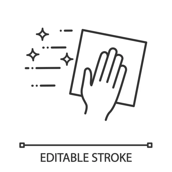 Icono Lineal Servilleta Limpieza Paño Limpieza Ventanas Ilustración Línea Delgada — Archivo Imágenes Vectoriales