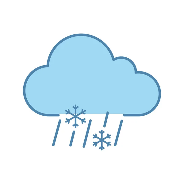 Sleet Weather Color Icon Wet Snow Mixed Snow Rain Weather — Stock Vector