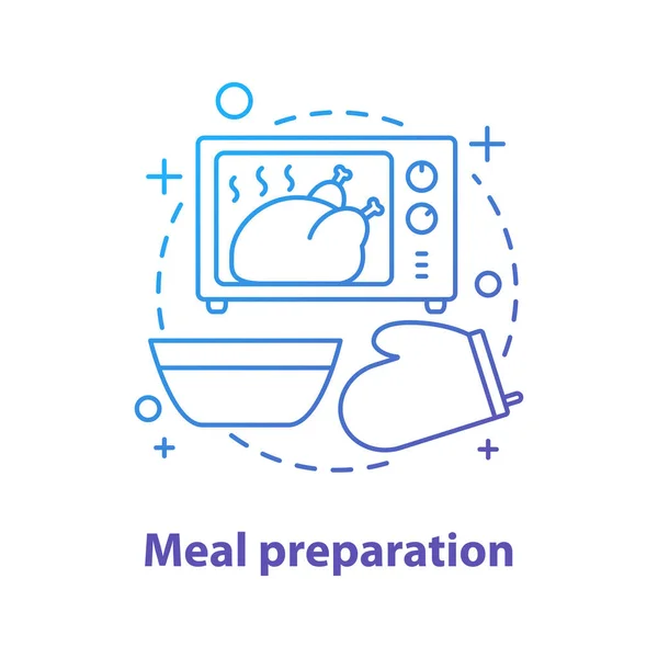 Значок Концепции Приготовления Пищи Кухня Идею Приготовления Ужина Иллюстрирует Тонкая — стоковый вектор