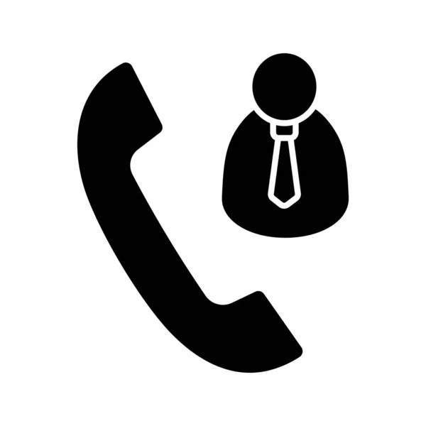 客户服务呼叫中心标志符号图标 客户支持 客户端管理 业务电话 技术支持 剪影符号 负空间 向量被隔绝的例证 — 图库矢量图片