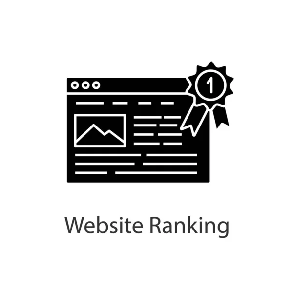 Website Ranking Glyph Icon Successful Seo Web Site Optimization Best — Stock Vector