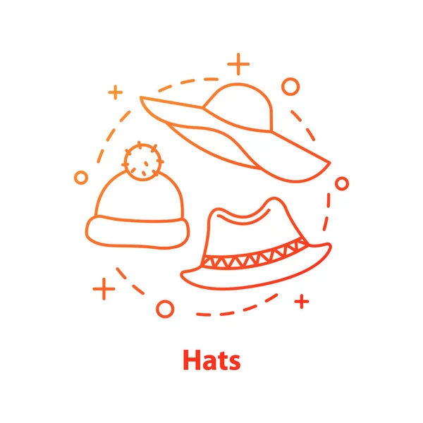 Icono Concepto Gafas Gorras Sombreros Accesorios Idea Tienda Ilustración Línea — Archivo Imágenes Vectoriales