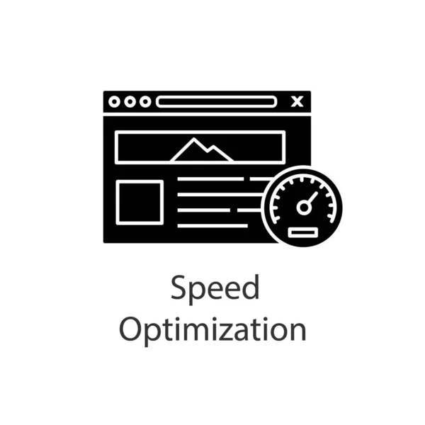 Ícone Glifo Otimização Velocidade Site Velocidade Hospedagem Desempenho Web Site — Vetor de Stock