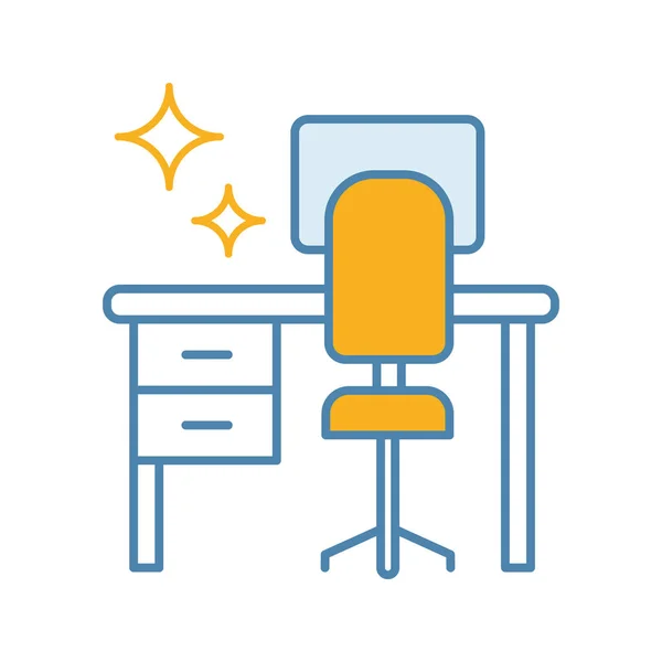 Cleaning table desk color icon. 