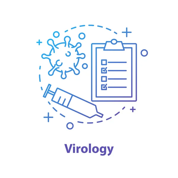 Icono Del Concepto Virológico Ilustración Línea Delgada Idea Laboratorio Ciencia — Vector de stock