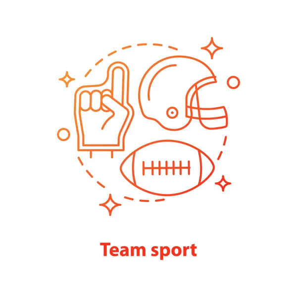 Americký Fotbal Koncept Ikona Týmový Sport Myšlenka Tenká Linie Ilustrace — Stockový vektor