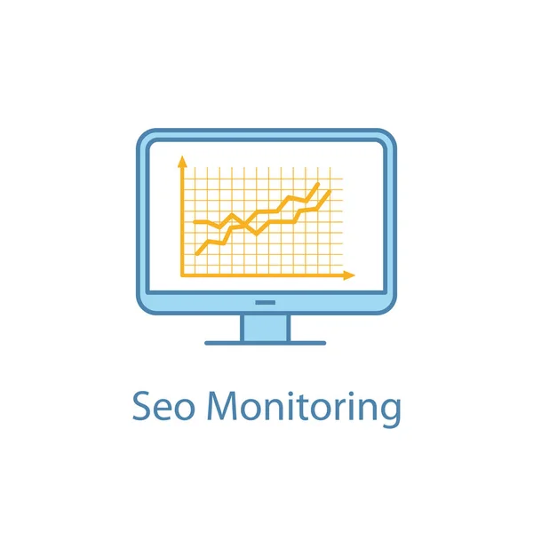 Значок Цвета Seo Мониторинг Статистика Seo Маркетинговая Аналитика Анализ Данных — стоковый вектор