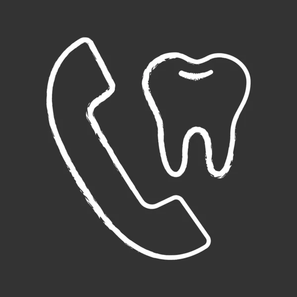 Dentiste Rendez Vous Icône Craie Appel Clinique Dentaire Poignée Avec — Image vectorielle