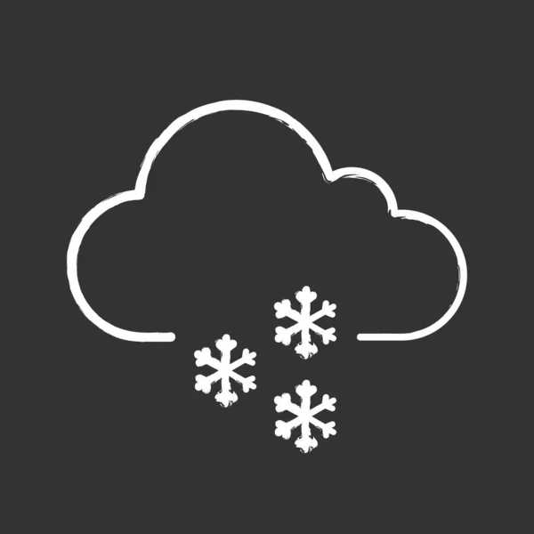 Ikona Kreda Światła Śnieg Zimą Snowy Pogody Chmura Śnieżynka Prognoza — Wektor stockowy