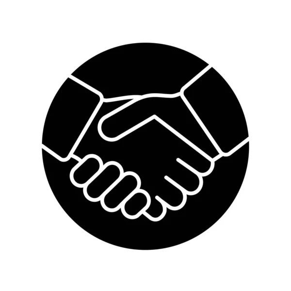Engagement Glyphen Symbol Vertrauen Business Deal Übereinkunft Vertrag Händedruck Partnerschaft — Stockvektor