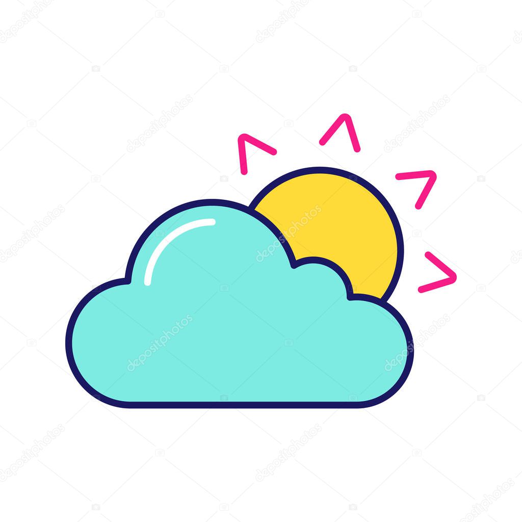 Partly Cloudy Color Icon Cloudy Weather Sun With Clouds Weather Forecast Isolated Vector Illustration Premium Vector In Adobe Illustrator Ai Ai Format Encapsulated Postscript Eps Eps Format