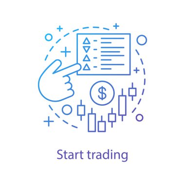 Kavramı simge işlem yapmaya başlayabilirsiniz. Internet iş. Pazar erişim fikir ince hat illüstrasyon. Çevrimiçi ayarları ve yönergeleri. Çizim vektör izole anahat