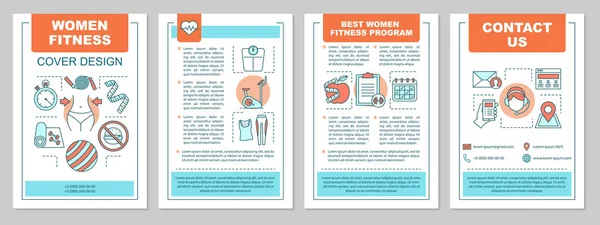 Fitness Brochure Template Layout Weight Losing Healthy Lifestyle Gym Training — Stock Vector