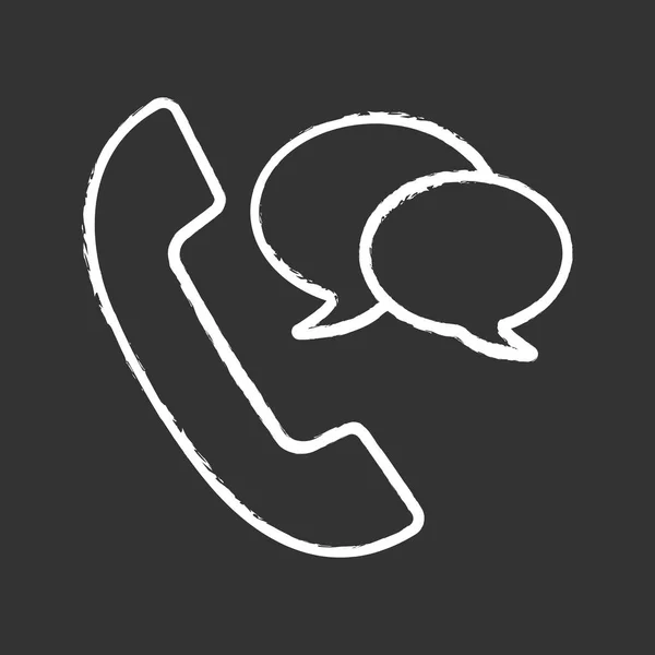 Telefongespräch Mit Kreide Festnetztelefonie Kundenservice Infozentrum Hörer Mit Sprechblasen Isolierte — Stockvektor