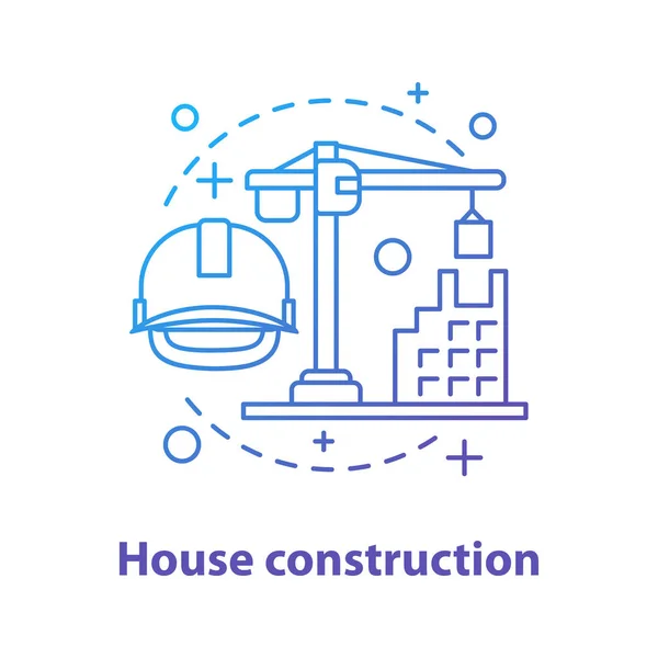 Hausbau Konzept Gebäudeentwicklung Idee Dünne Linie Illustration Vektor Isolierte Umrisszeichnung — Stockvektor
