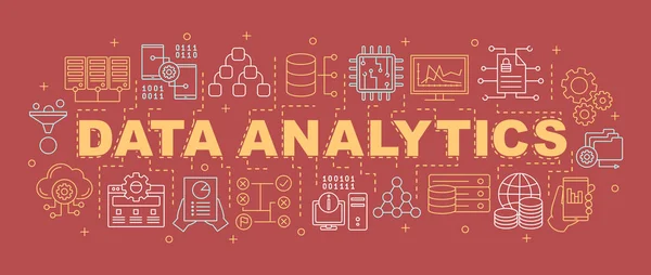 Banner Conceptos Palabras Análisis Datos Big Data Algoritmos Aprendizaje Automático — Vector de stock