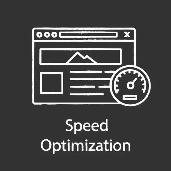 Icono Tiza Optimización Velocidad Del Sitio Web Velocidad Alojamiento Web — Vector de stock