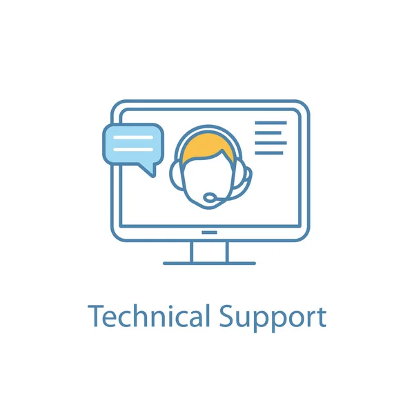Customer Service Color Icon Technical Support Chat Website Manager Clients — Stock Vector