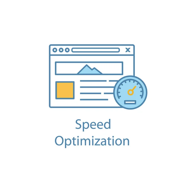 Website Speed Optimization Color Icon Web Hosting Speed Web Performance — Stock Vector