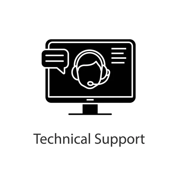 Customer Service Glyph Icon Technical Support Chat Website Manager Clients — Stock Vector