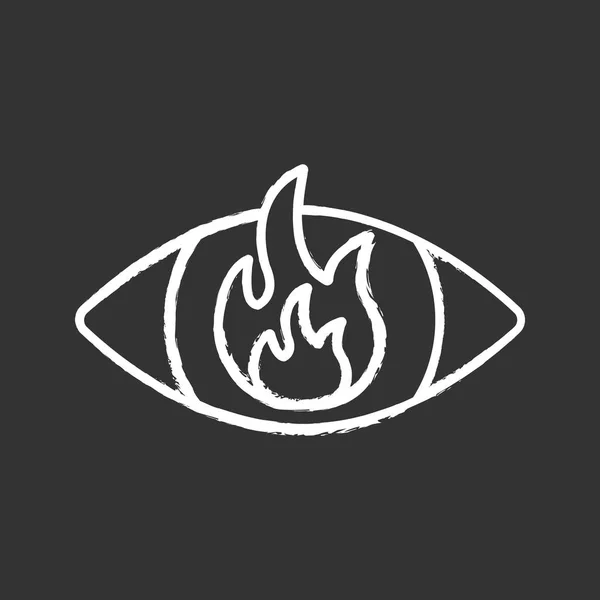 Iconos Tiza Ira Fuego Ojo Una Persona Enojada Agresión Iris — Vector de stock