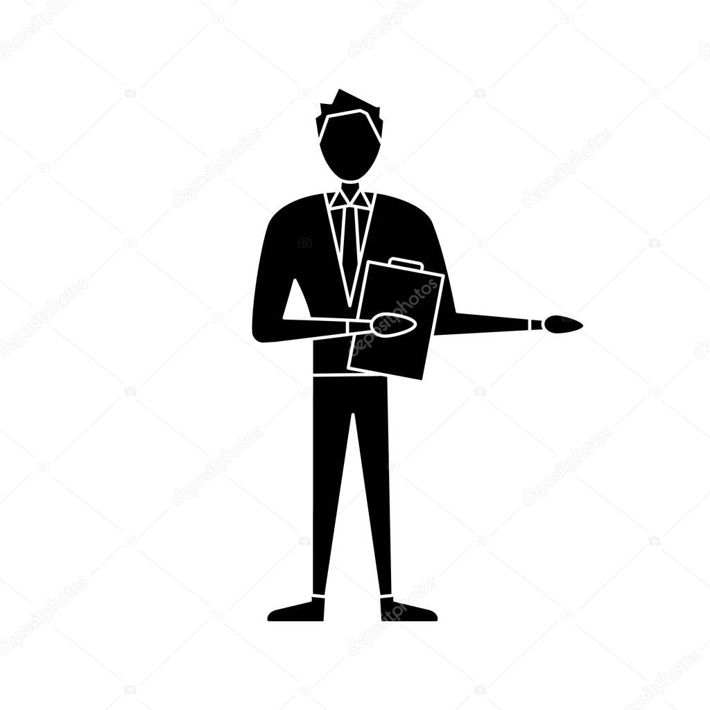 Game Show Host Glyph Icon Quiz Master Emcee Announcer Showman Journalist Or Comedian Trivia Contest Silhouette Symbol Negative Space Vector Isolated Illustration Premium Vector In Adobe Illustrator Ai Ai