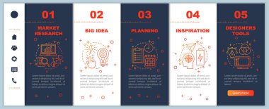 Tıp ve sağlık yatılı mobil web sayfalarında şablon vektör. Planlama, ilham, Pazar araştırması, büyük fikir, Araçlar. Duyarlı smartphone Web arayüzü