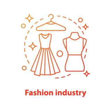 Moda endüstrisi kavramı simge vektör çizim