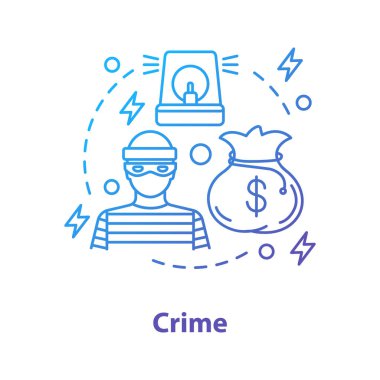 Suç kavramı simge vektör çizim