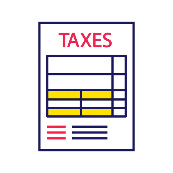 Tax Form Flat Icon Vector Illustration — Stock Vector