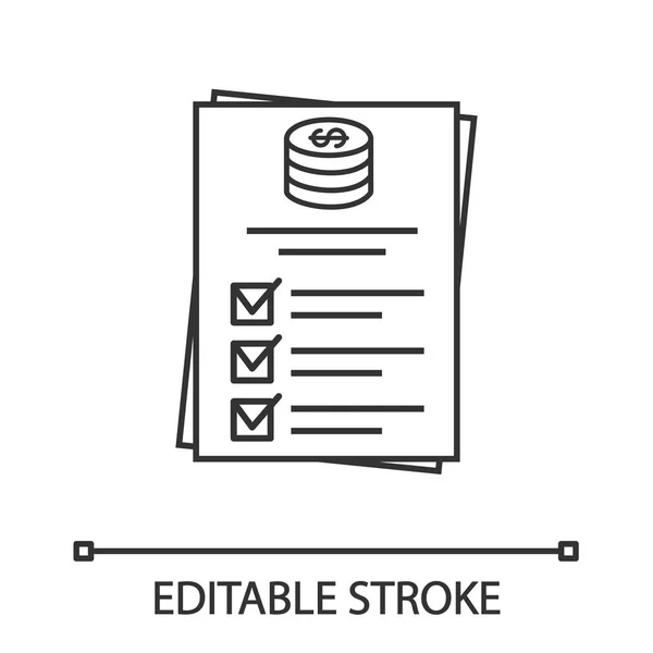 Budgettering Van Lineaire Pictogram Witte Achtergrond — Stockvector