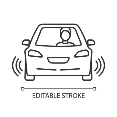 Kısmi Otomasyon doğrusal simgesi olan özerk araba
