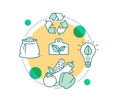 Organik tarım kavramı simge vektör çizim 