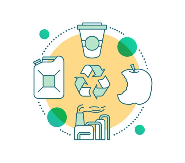 Waste Recycling Concept Icon Vector Illustration — Stock Vector